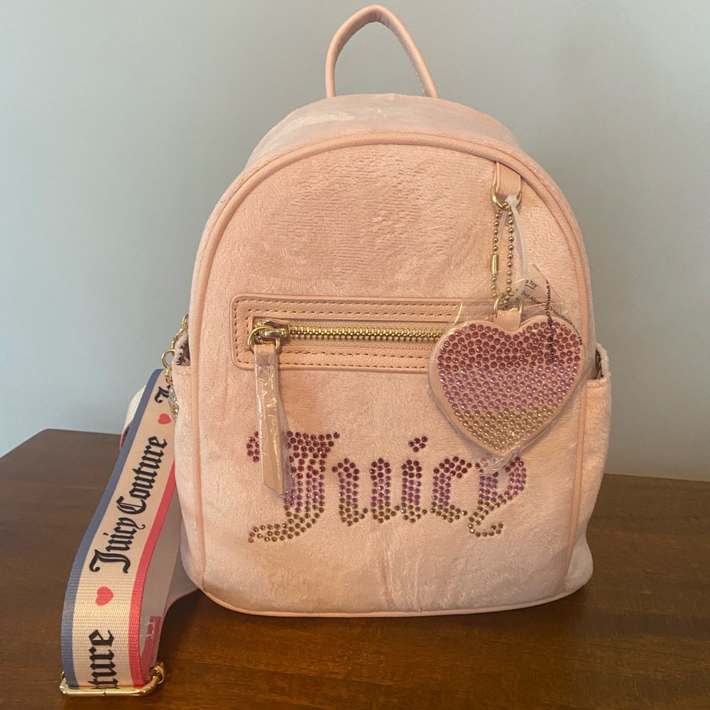 New with tags - absolutely adorable, juicy couture pink velour mini backpack